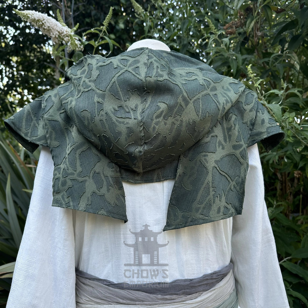 Green Medieval Scarf Hood - Lightweight