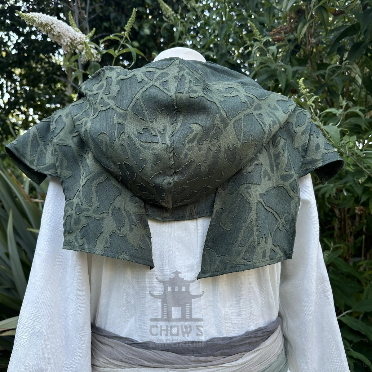 Green Medieval Scarf Hood - Lightweight