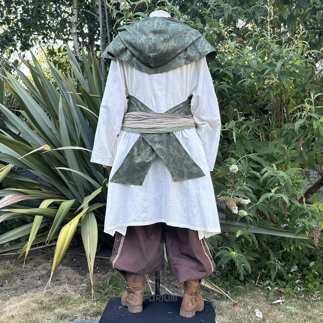Green Medieval Scarf Hood - Lightweight