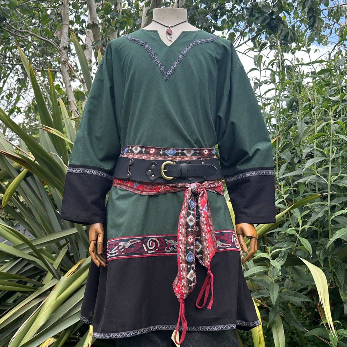 green black viking tunic for LARP.