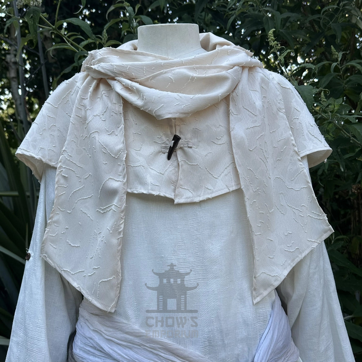 White Medieval Scarf Hood - Lightweight