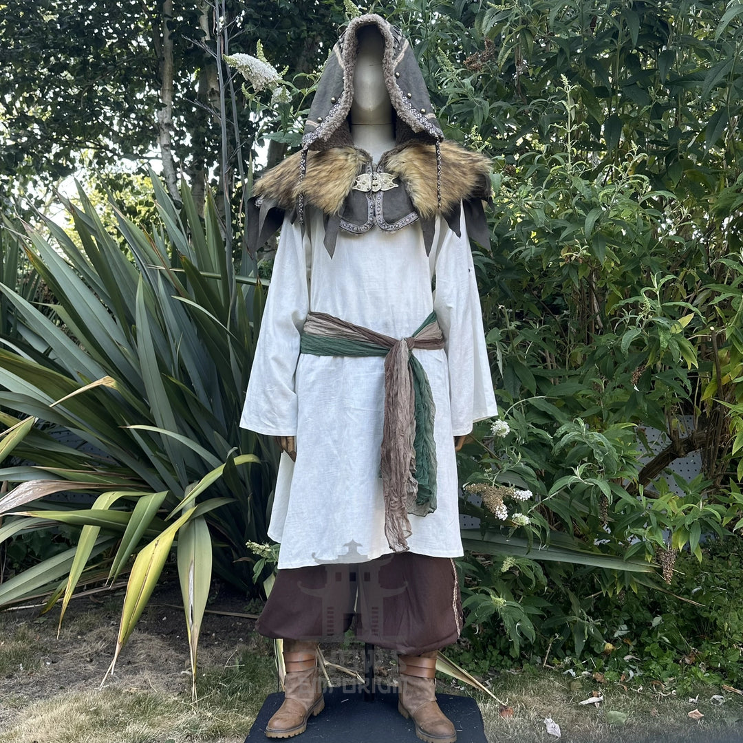Green Ornate Faux Leather Hood