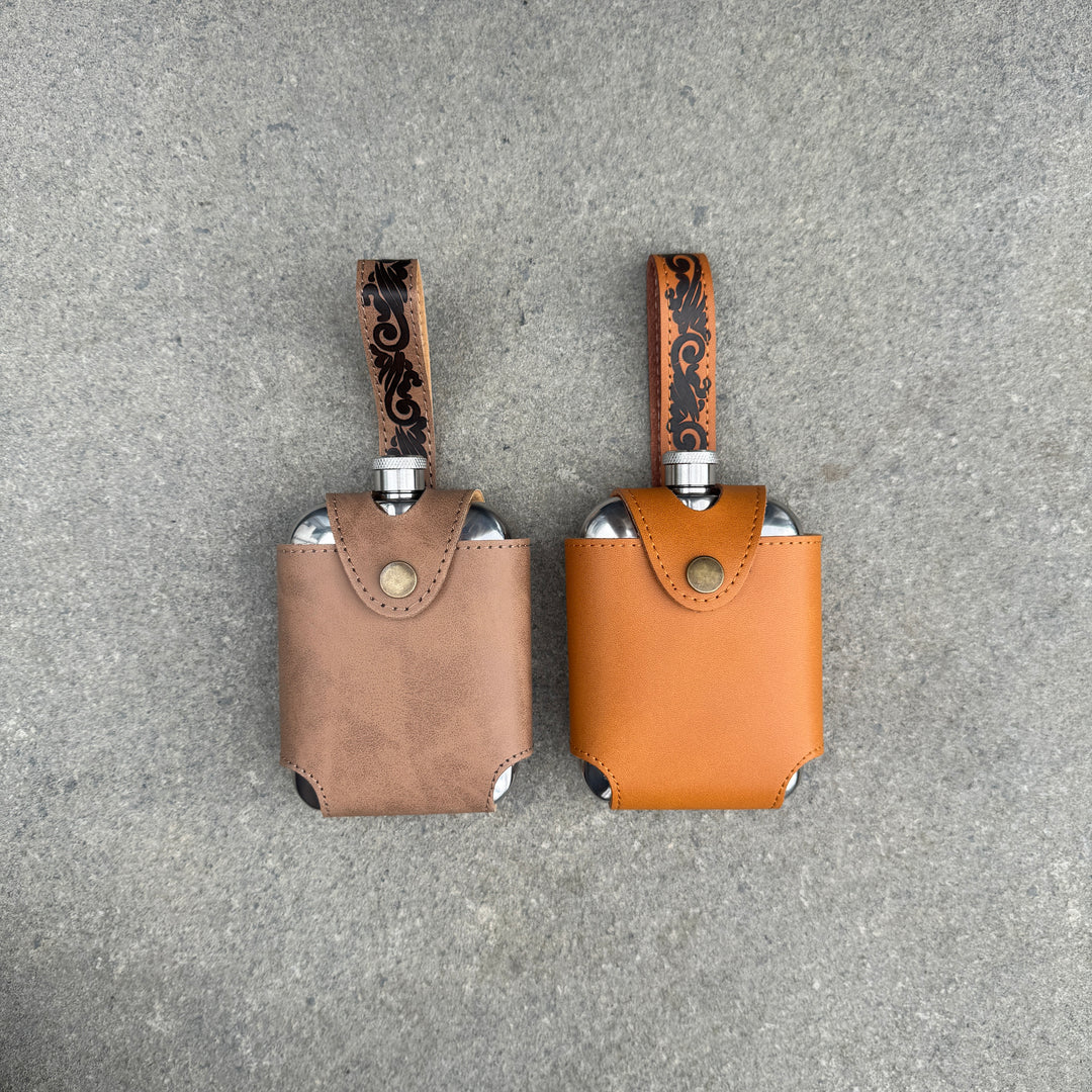6oz Hip Flask with Decorated Belt Loop