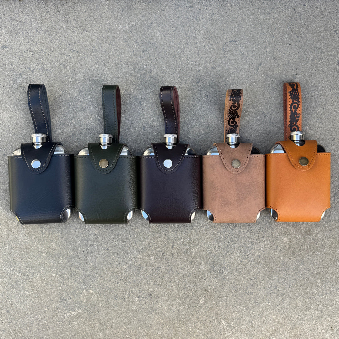 6oz Hip Flask with Decorated Belt Loop