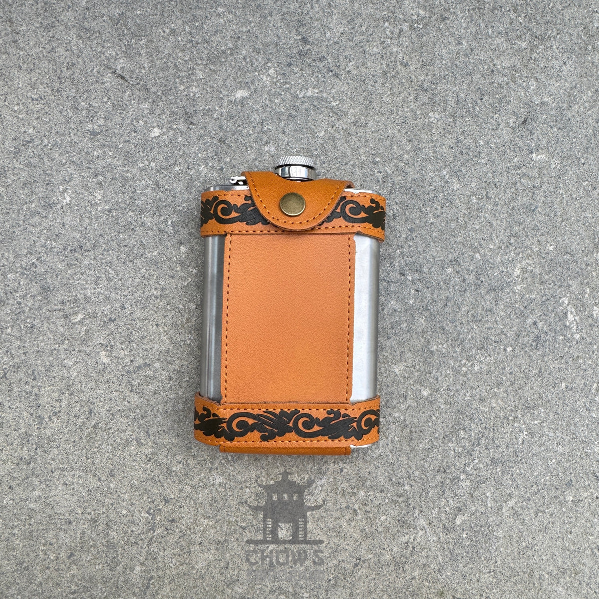 9oz Hip Flask with Leather Holder