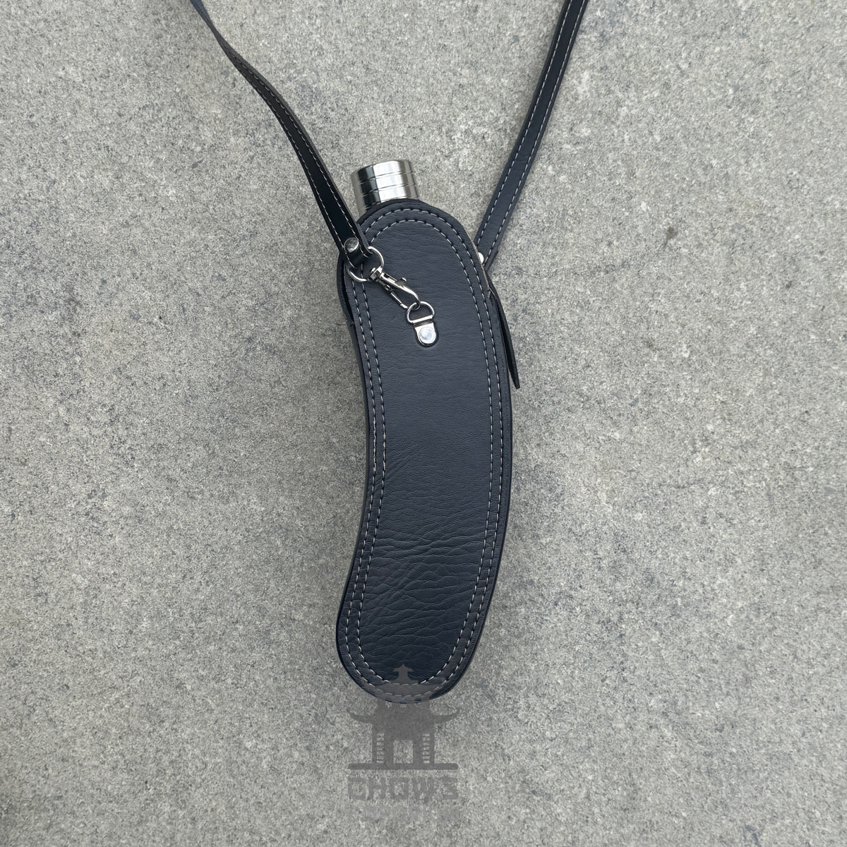 Curved 28oz Hip Flask with Shoulder Strap