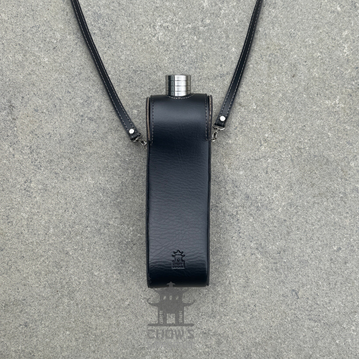 Curved 28oz Hip Flask with Shoulder Strap