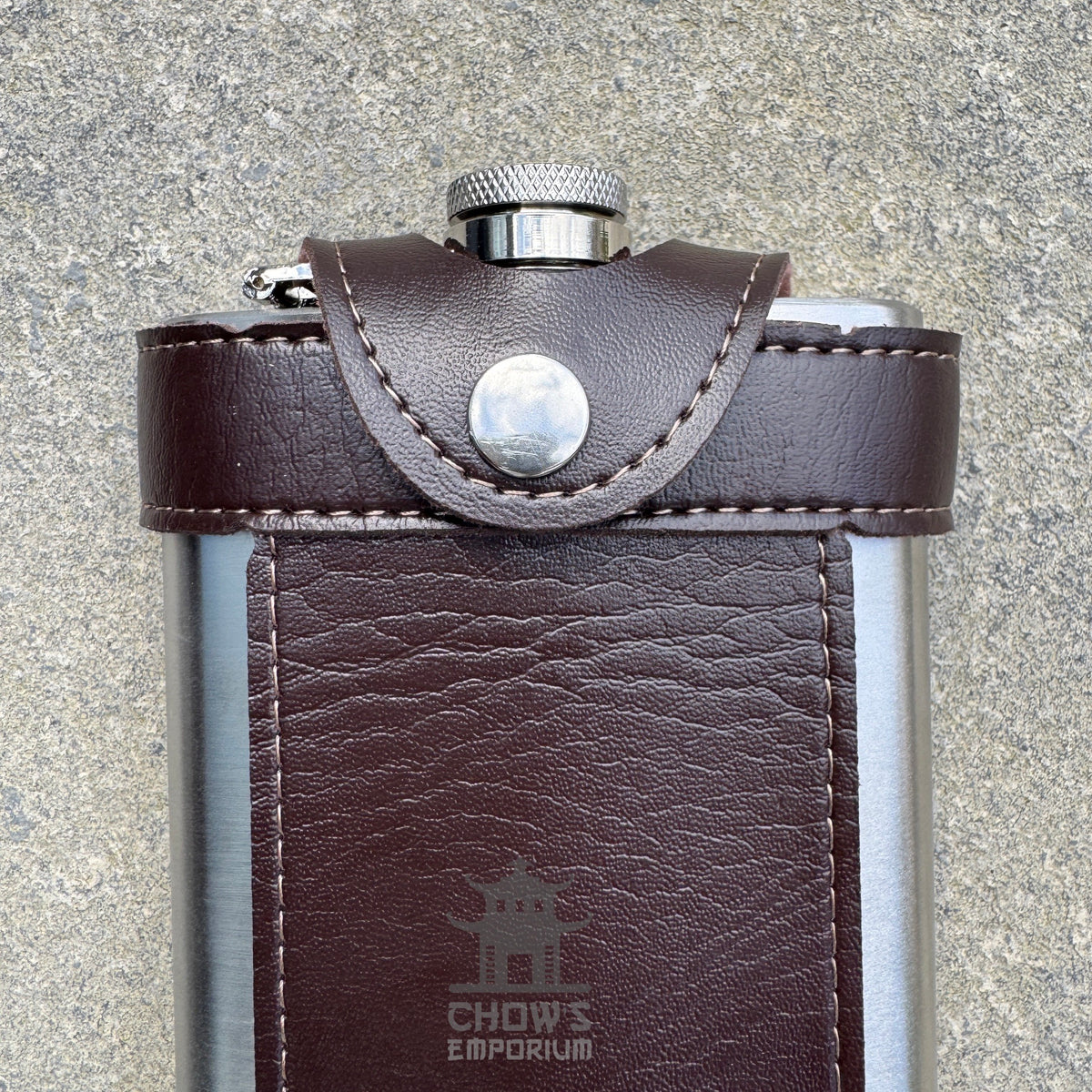 9oz Hip Flask with Leather Holder