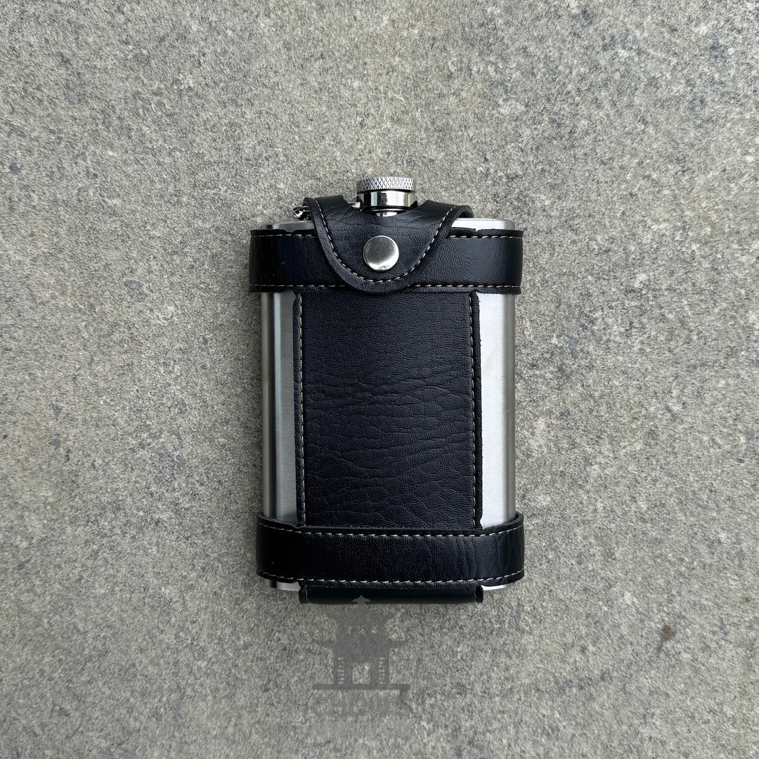 9oz Hip Flask with Leather Holder