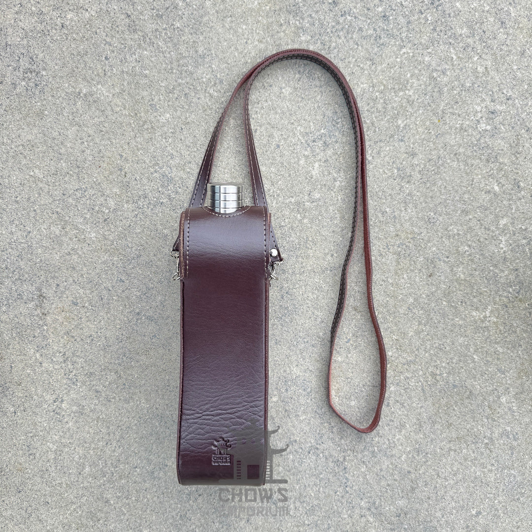 Curved 28oz Hip Flask with Shoulder Strap