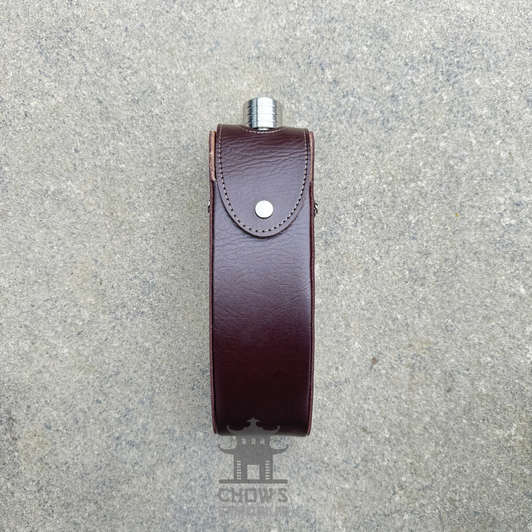 Curved 28oz Hip Flask with Shoulder Strap