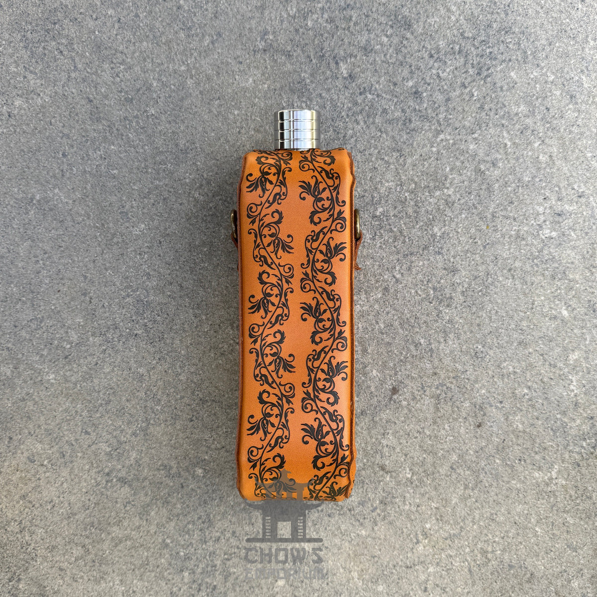 Curved 28oz Hip Flask with Shoulder Strap