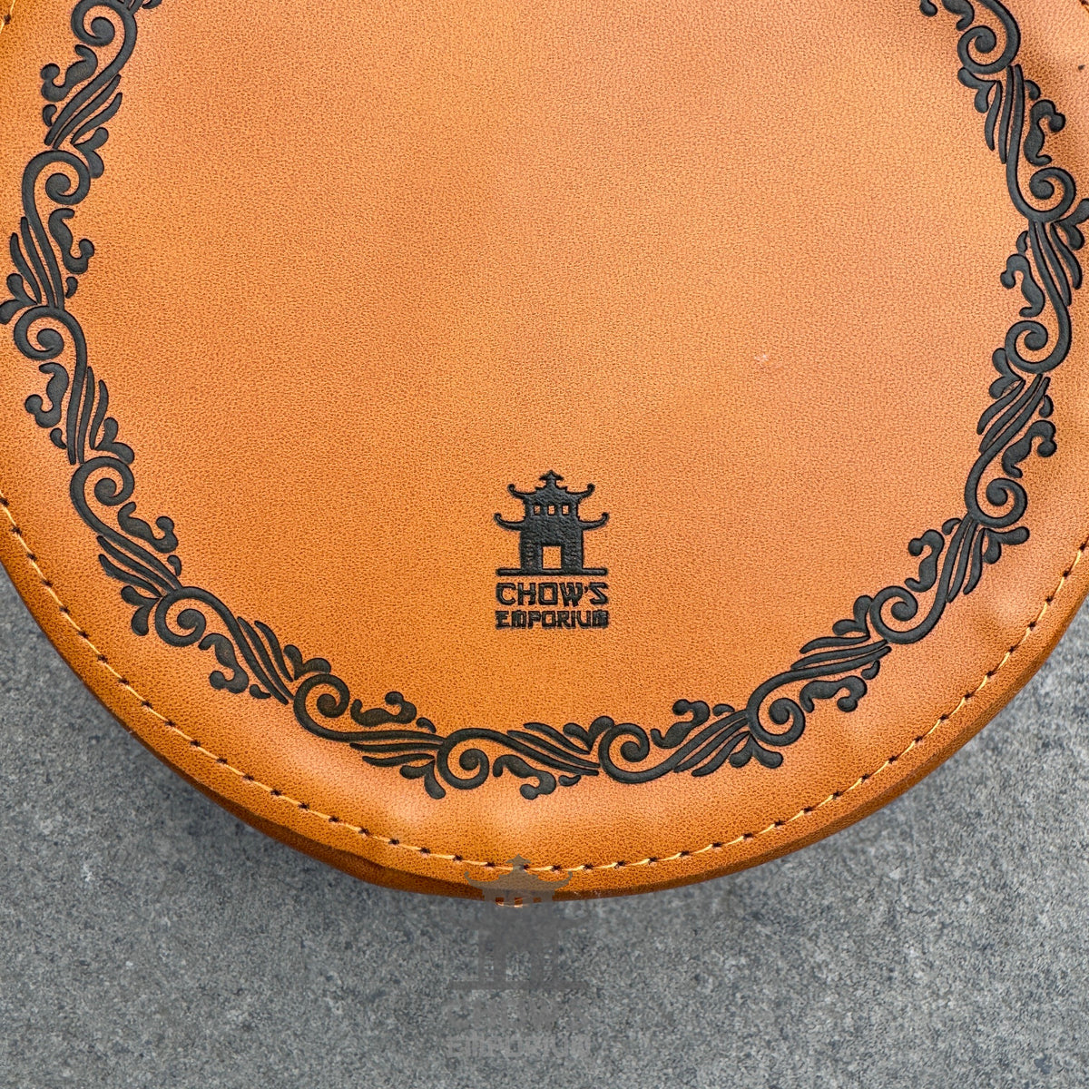 Decorative 42oz Leather Hip Flask with Shoulder Strap