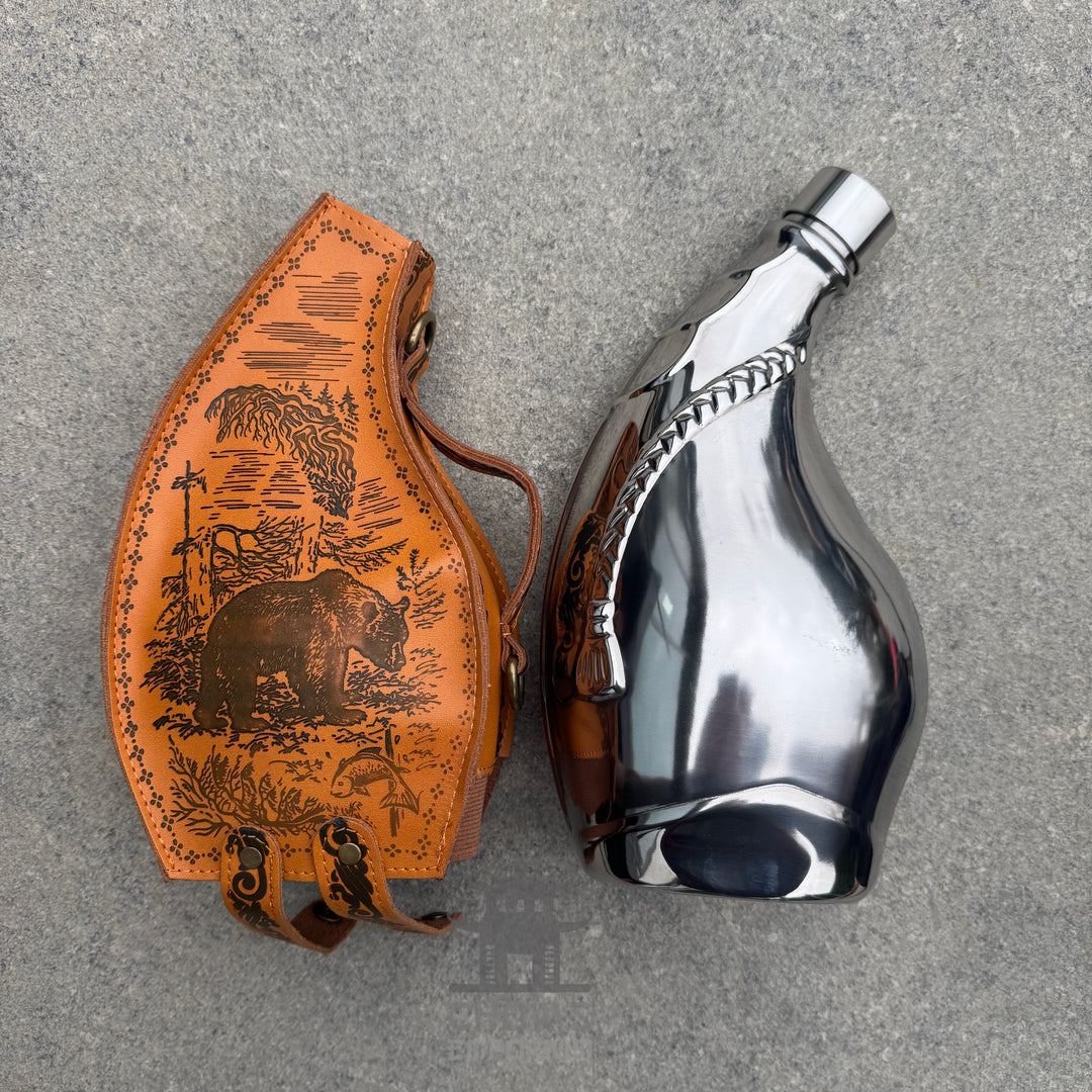 Teardrop 53oz Hip Flask with Shoulder Strap