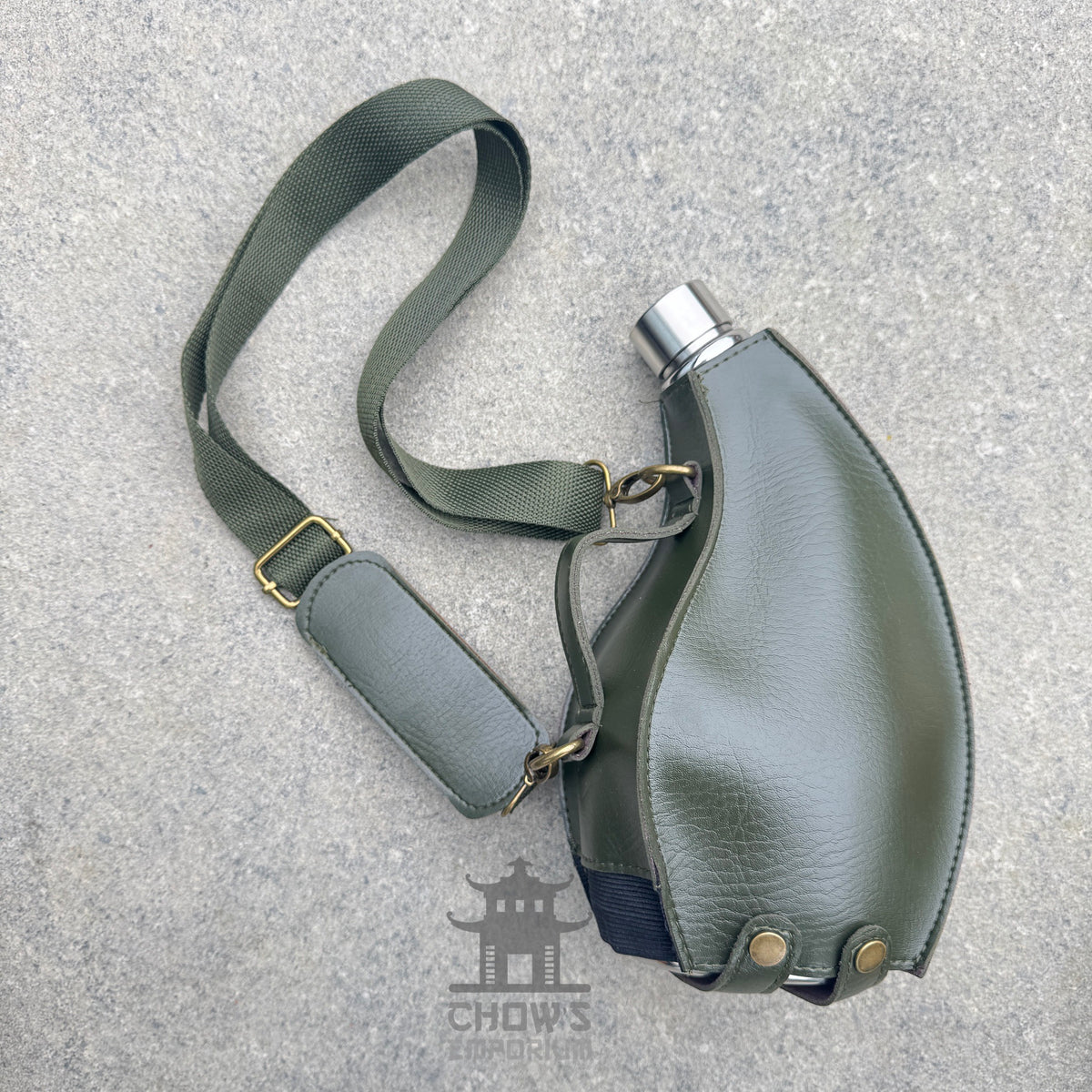 Teardrop 53oz Hip Flask with Shoulder Strap