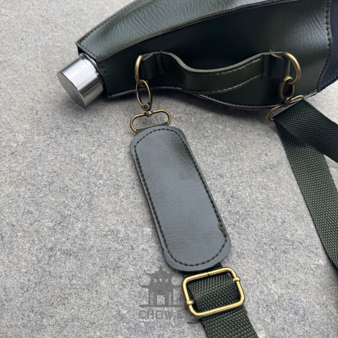 Teardrop 53oz Hip Flask with Shoulder Strap