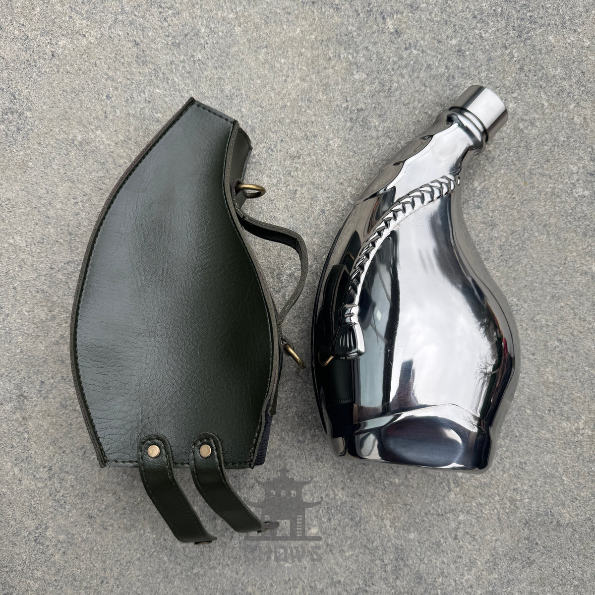 Teardrop 53oz Hip Flask with Shoulder Strap