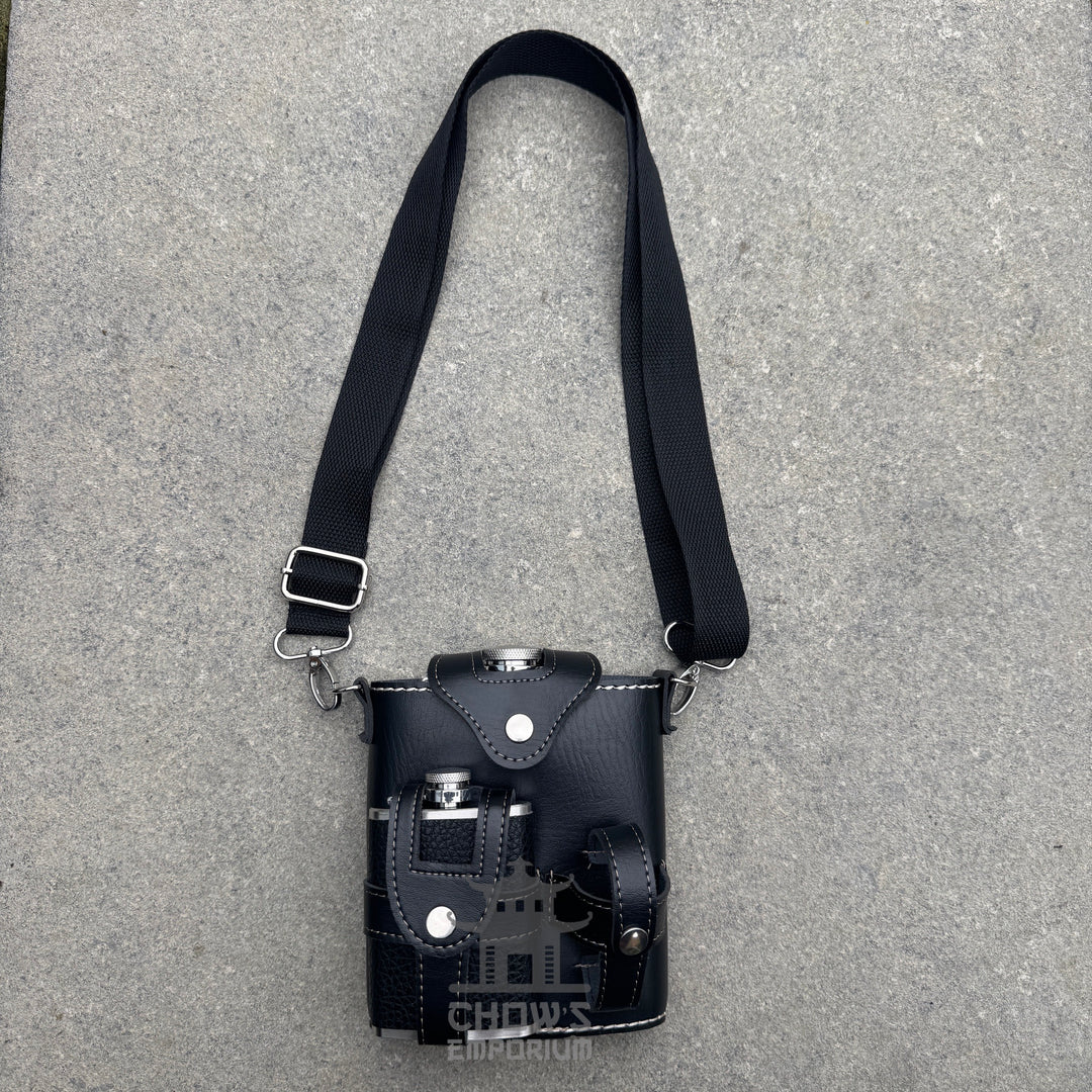 Hip Flask with Mini Flask and Pouches 18oz