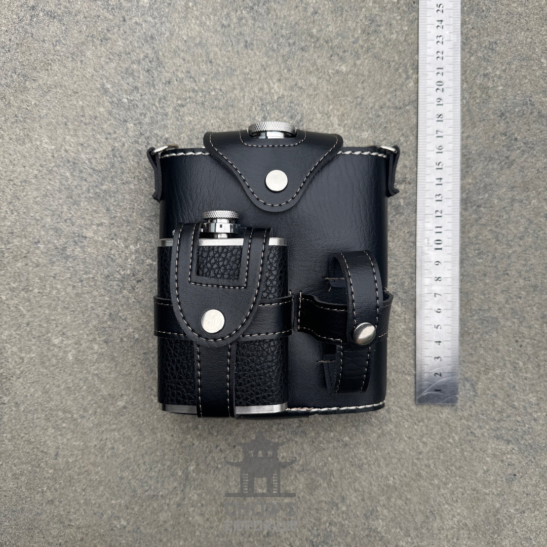 Hip Flask with Mini Flask and Pouches 18oz