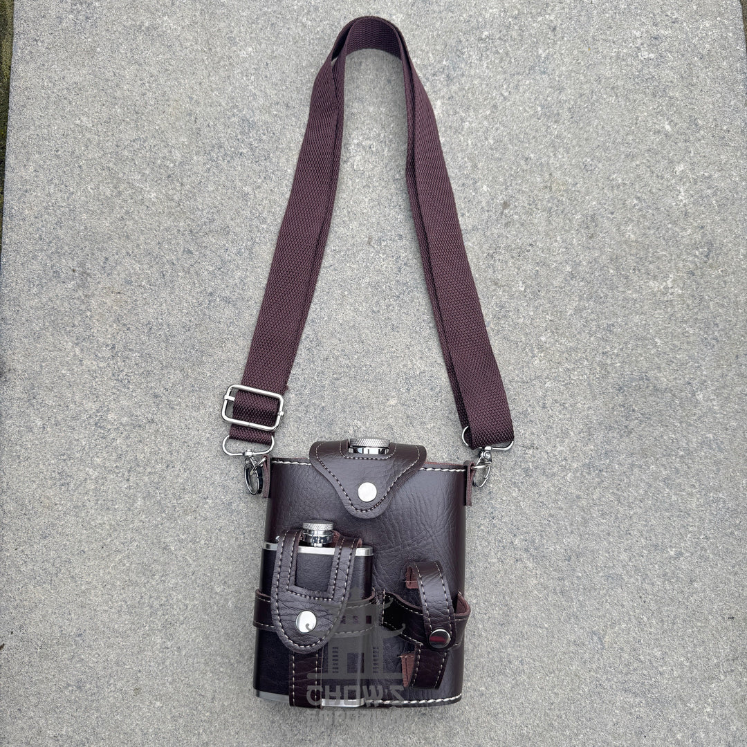 Hip Flask with Mini Flask and Pouches 18oz