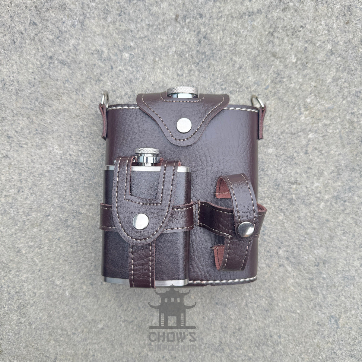 Hip Flask with Mini Flask and Pouches 18oz