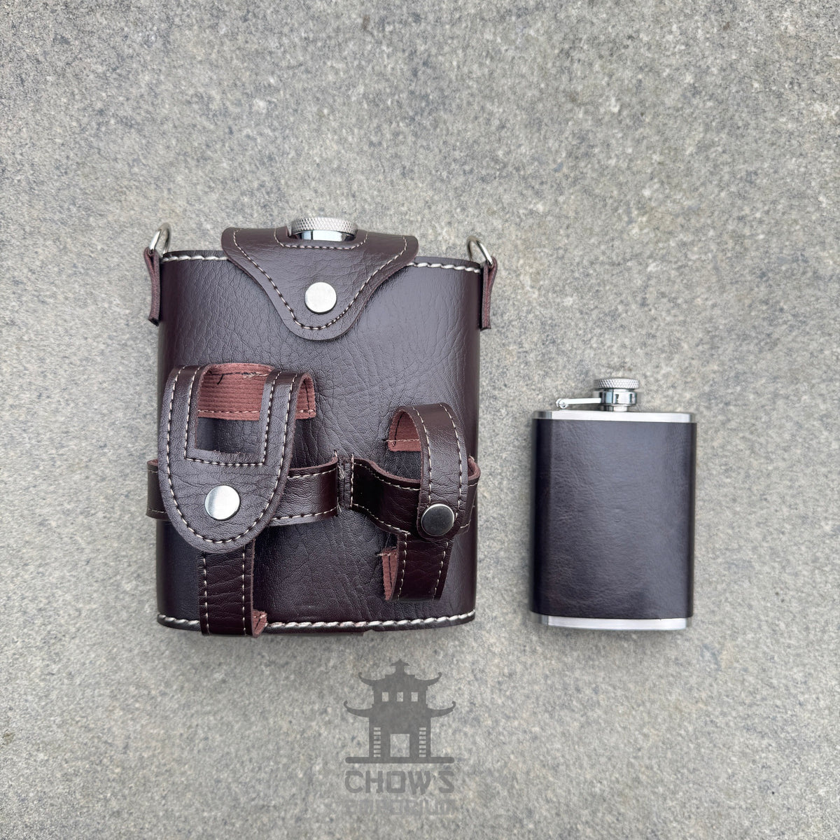 Hip Flask with Mini Flask and Pouches 18oz