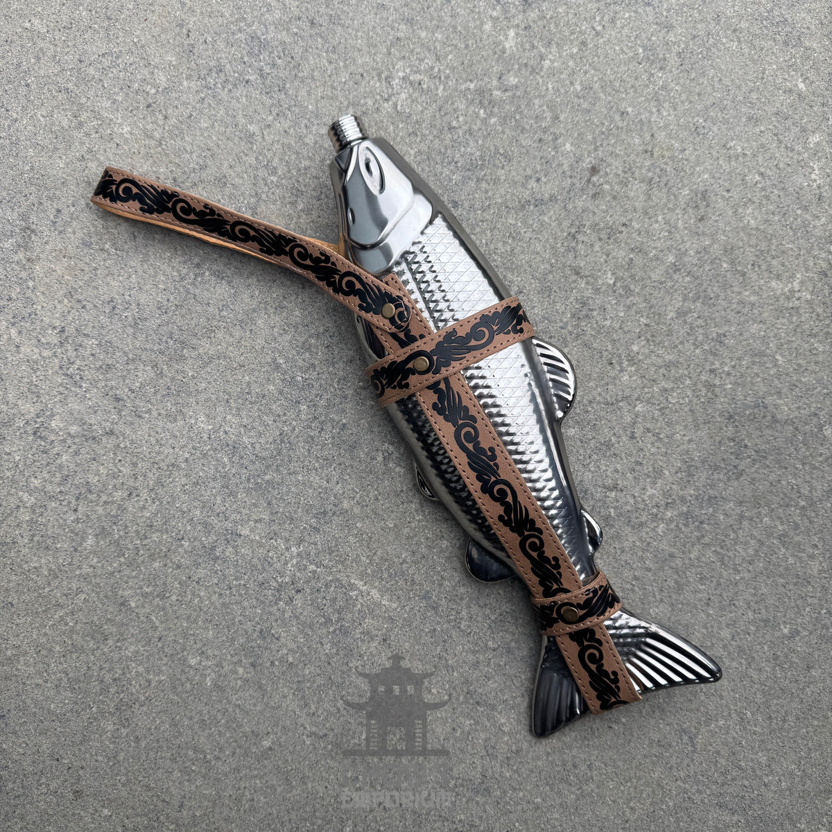 Fish-Shape 18oz Hip Flask with Belt Holder