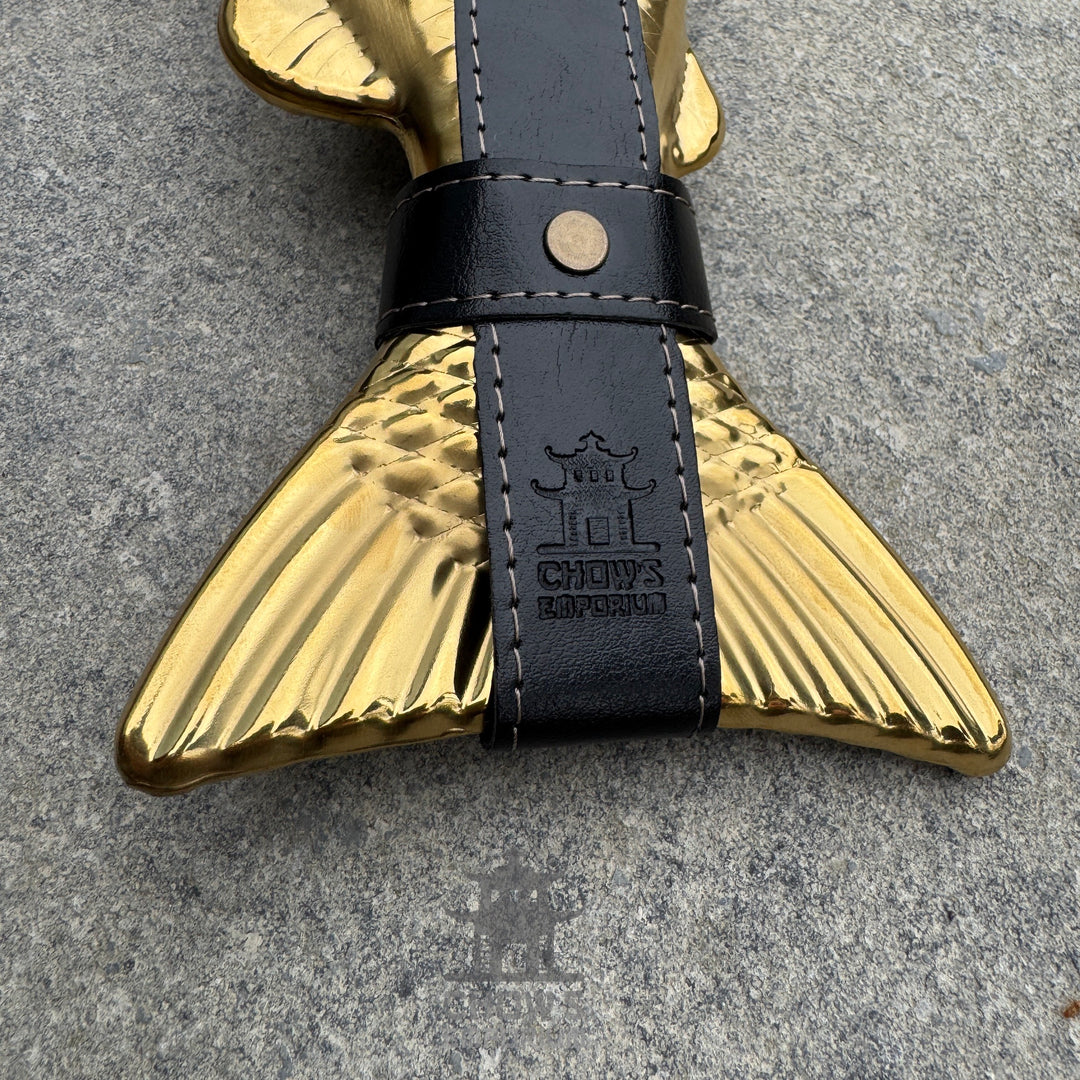 Fish-Shape 18oz Hip Flask with Belt Holder (Gold and Black)