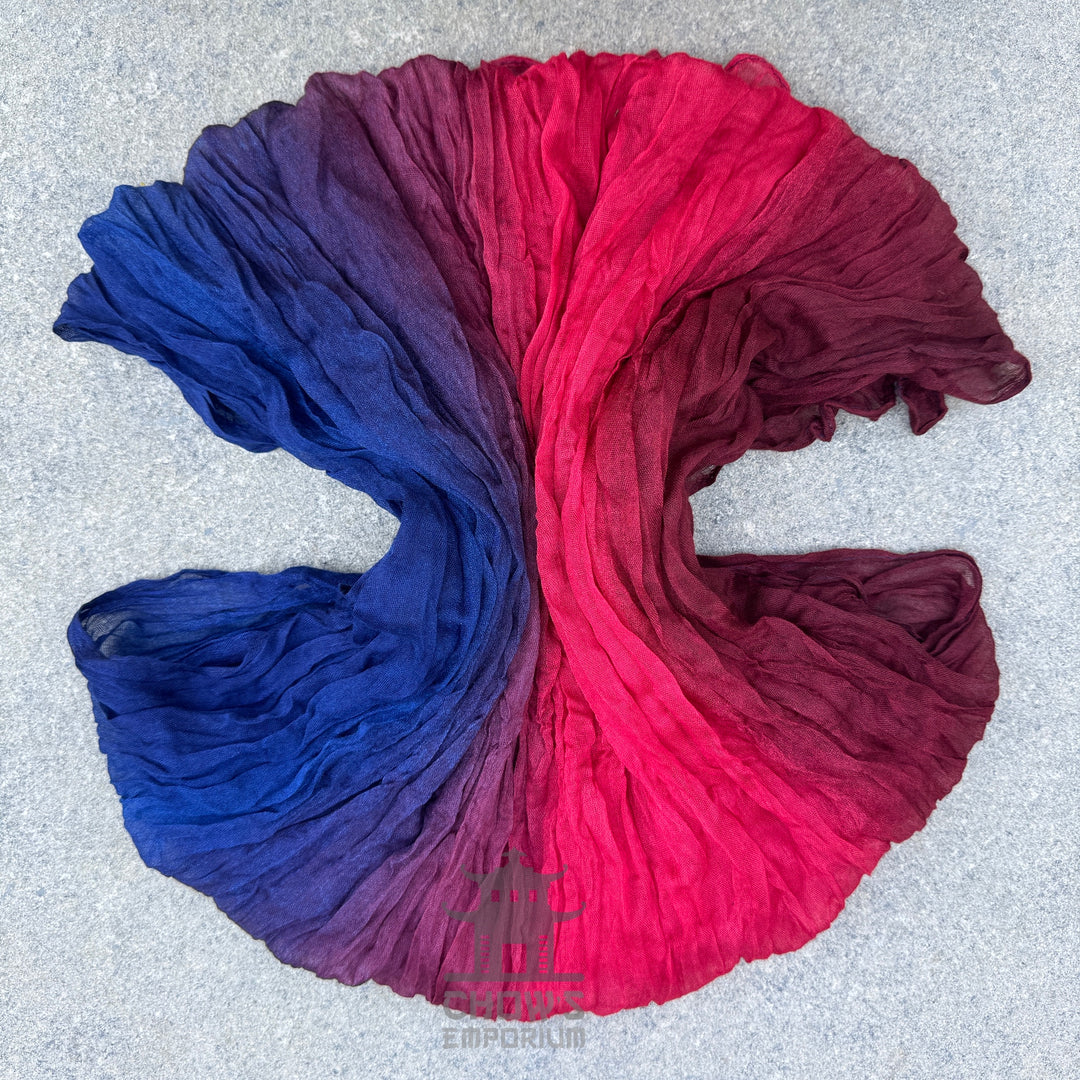 Bloom pirate sash fanned out, blue, bright red and dark red viscose