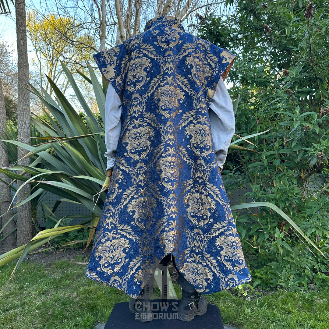 Azure Lord Outfit Set, 4+ pieces, Blue &amp; Gold (Waistcoat, Shirt, Sash &amp; Necklace)