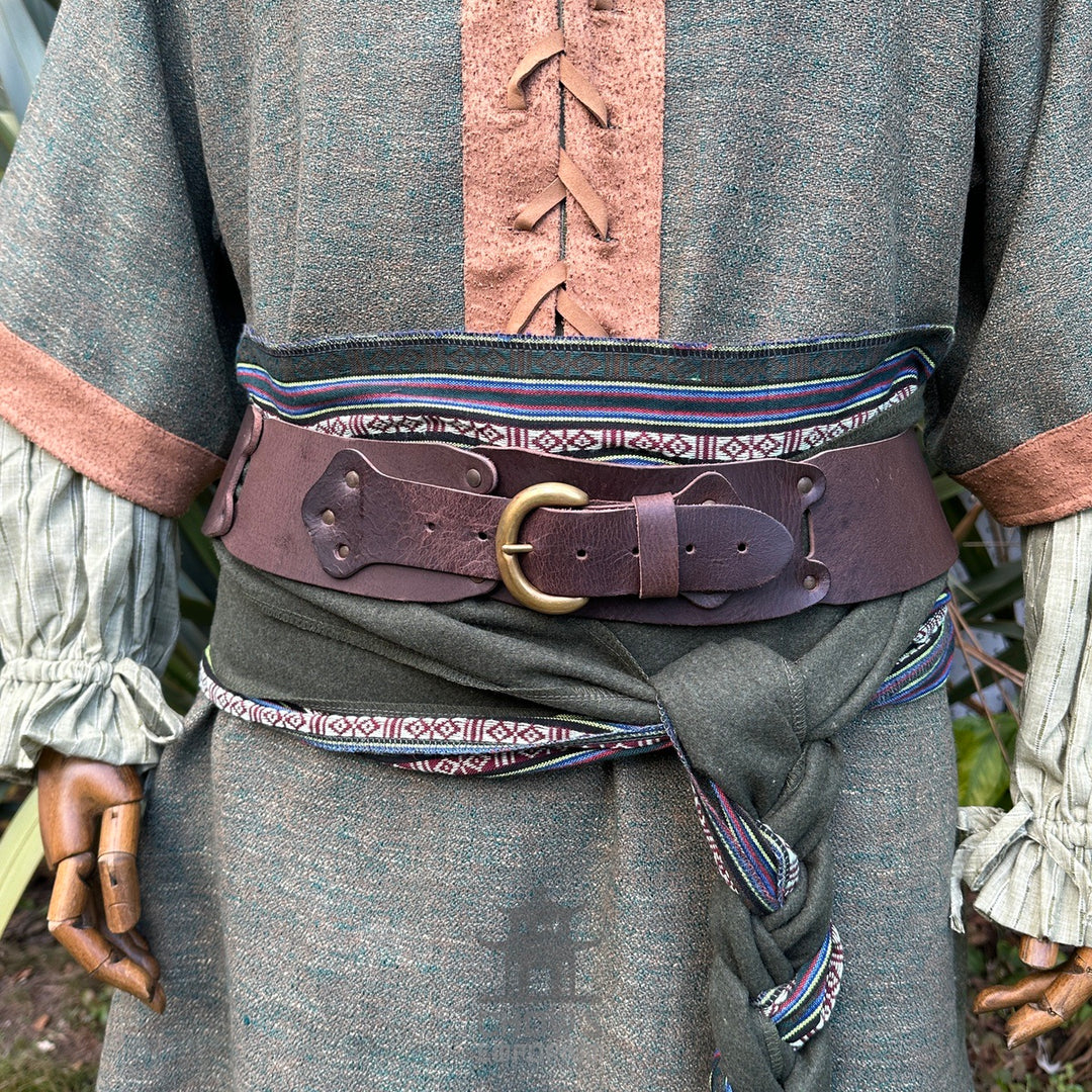 Forest Hunter LARP Outfit - 4+ pieces (Robe, Waistcoat, Vambraces, Sash)