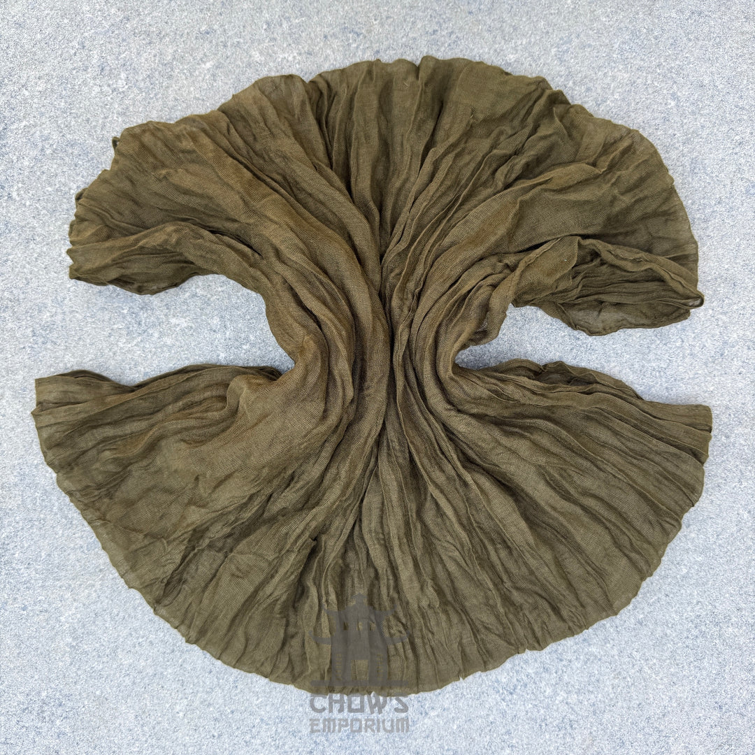 Cedar pirate sash fanned out, olive green viscose