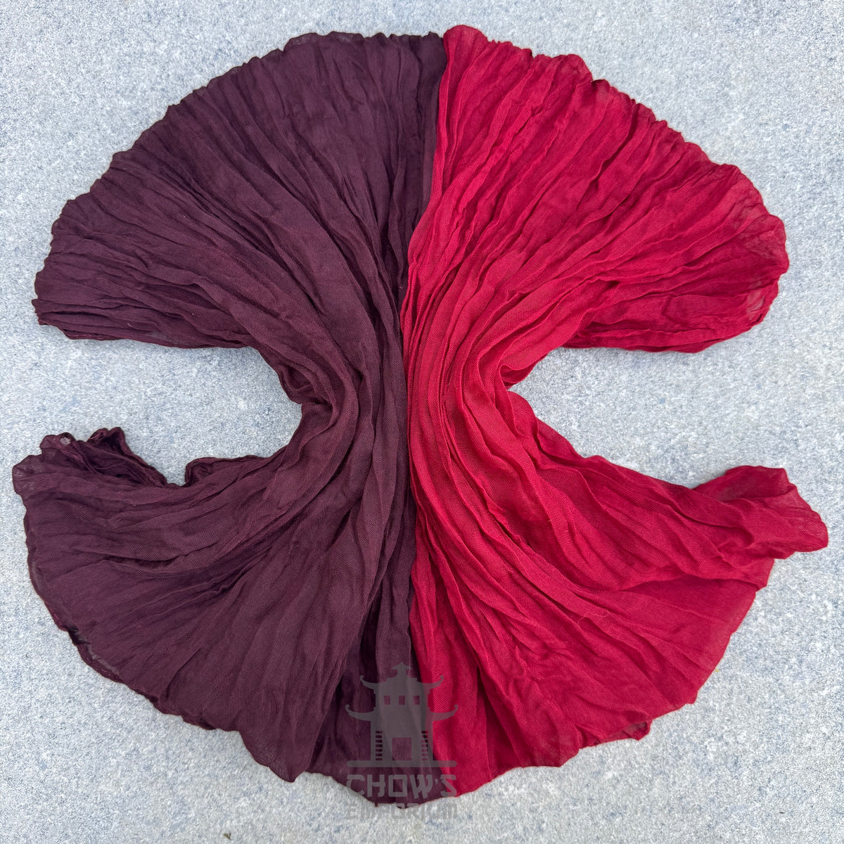 Crimson pirate sash in viscose, crimson and maroon colourway