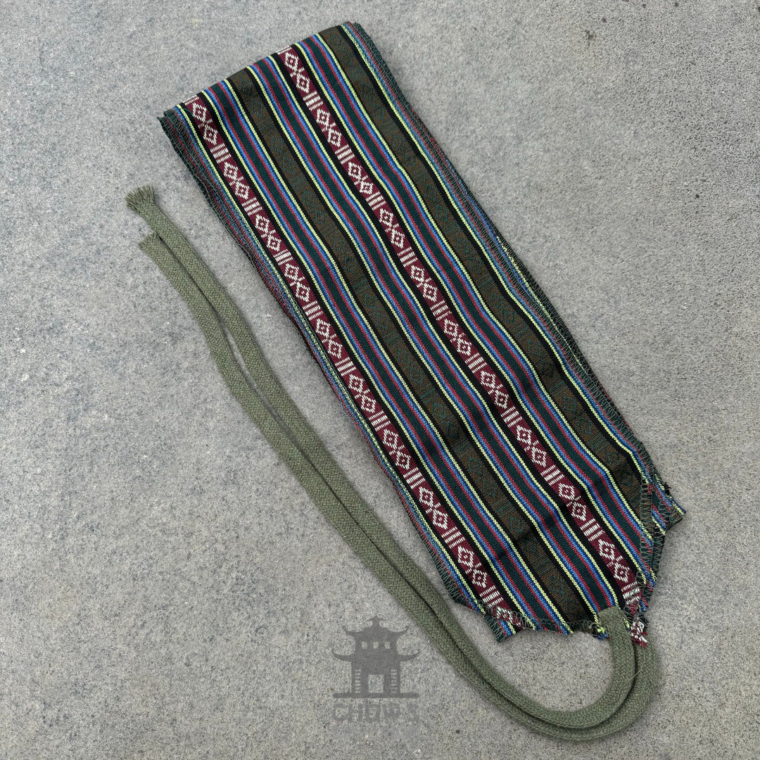 green multi striped sash