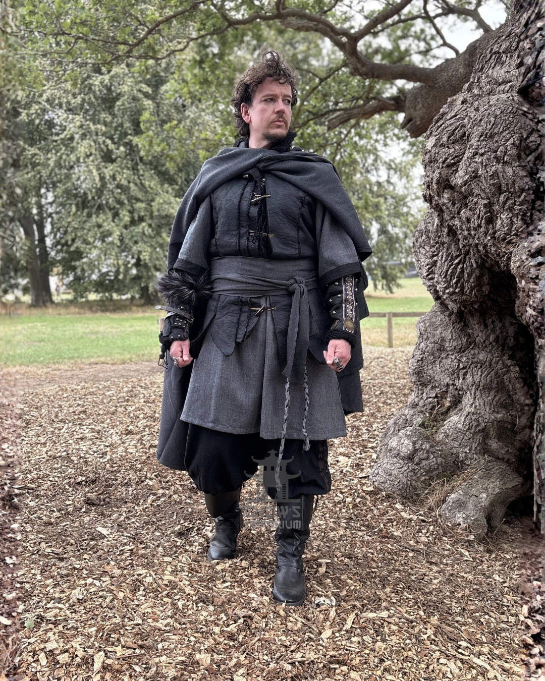 Grey Wool Hooded Cloak and Robe