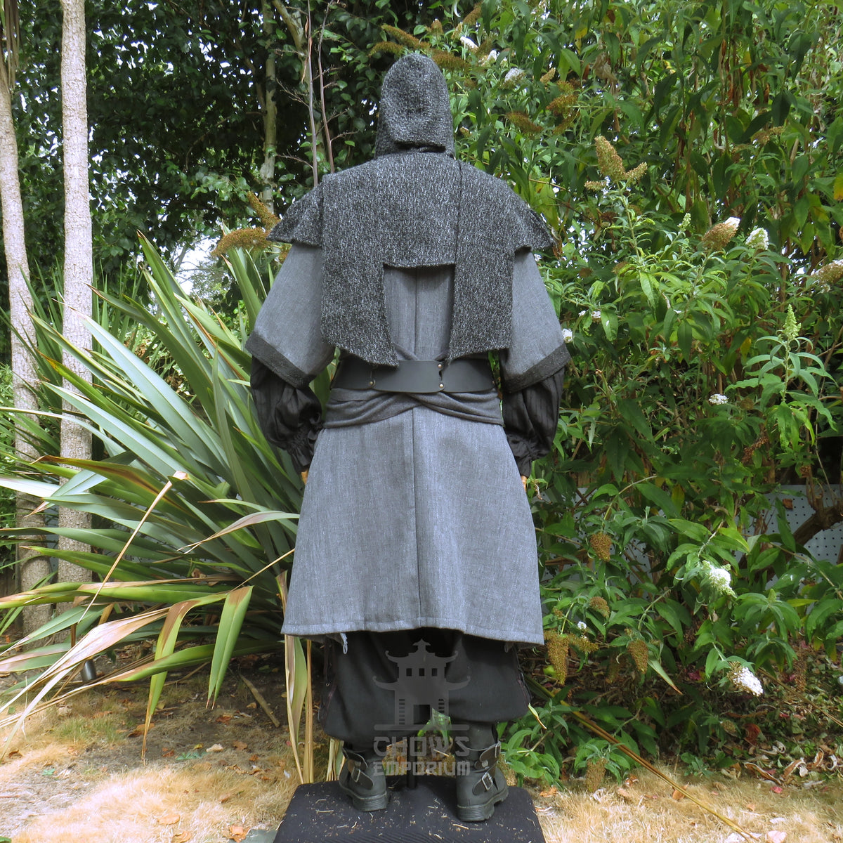 LARP Basic Outfit - 3 pieces Grey &amp; Purple (Tunic, Hood, Sash)