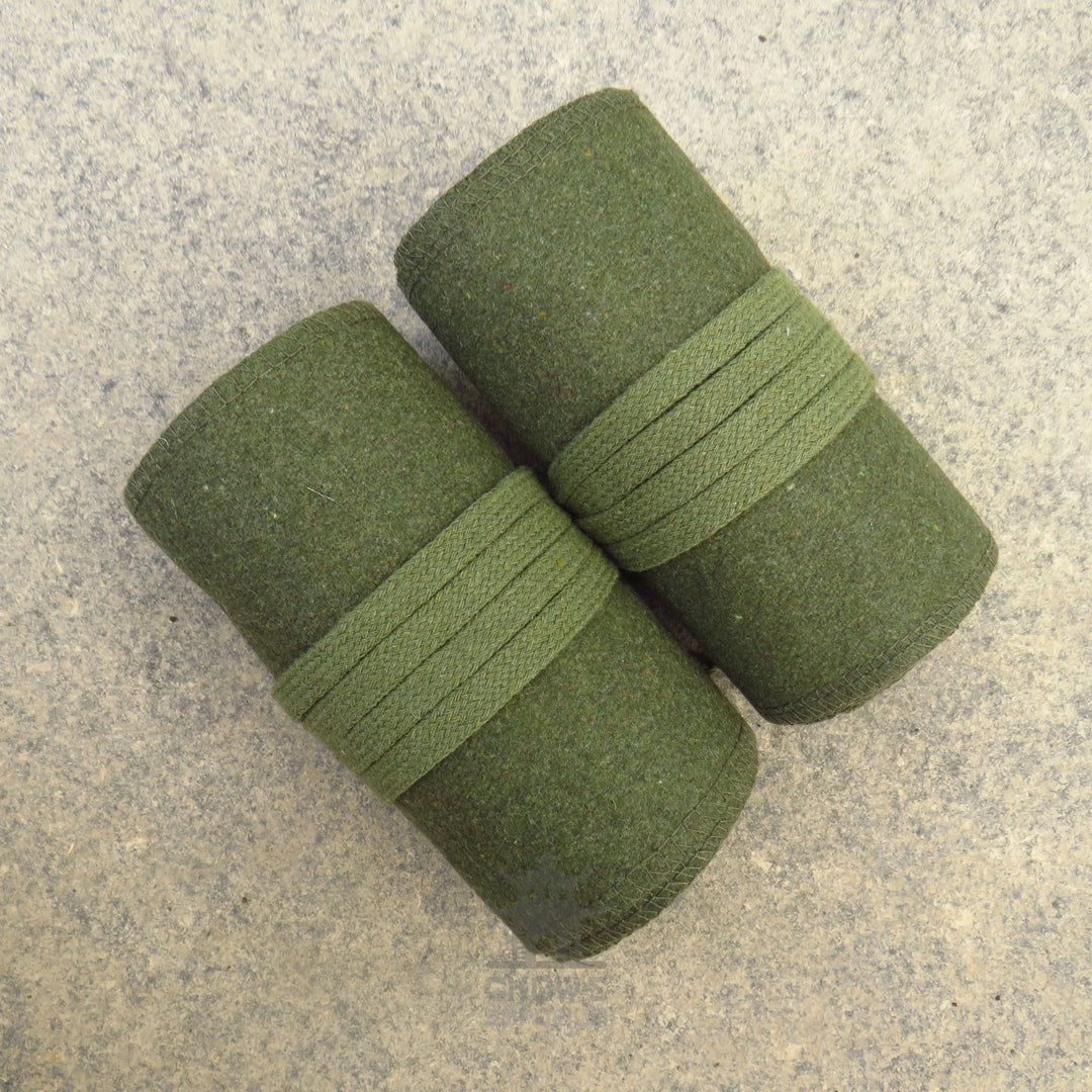 Green Wool Leg Wraps