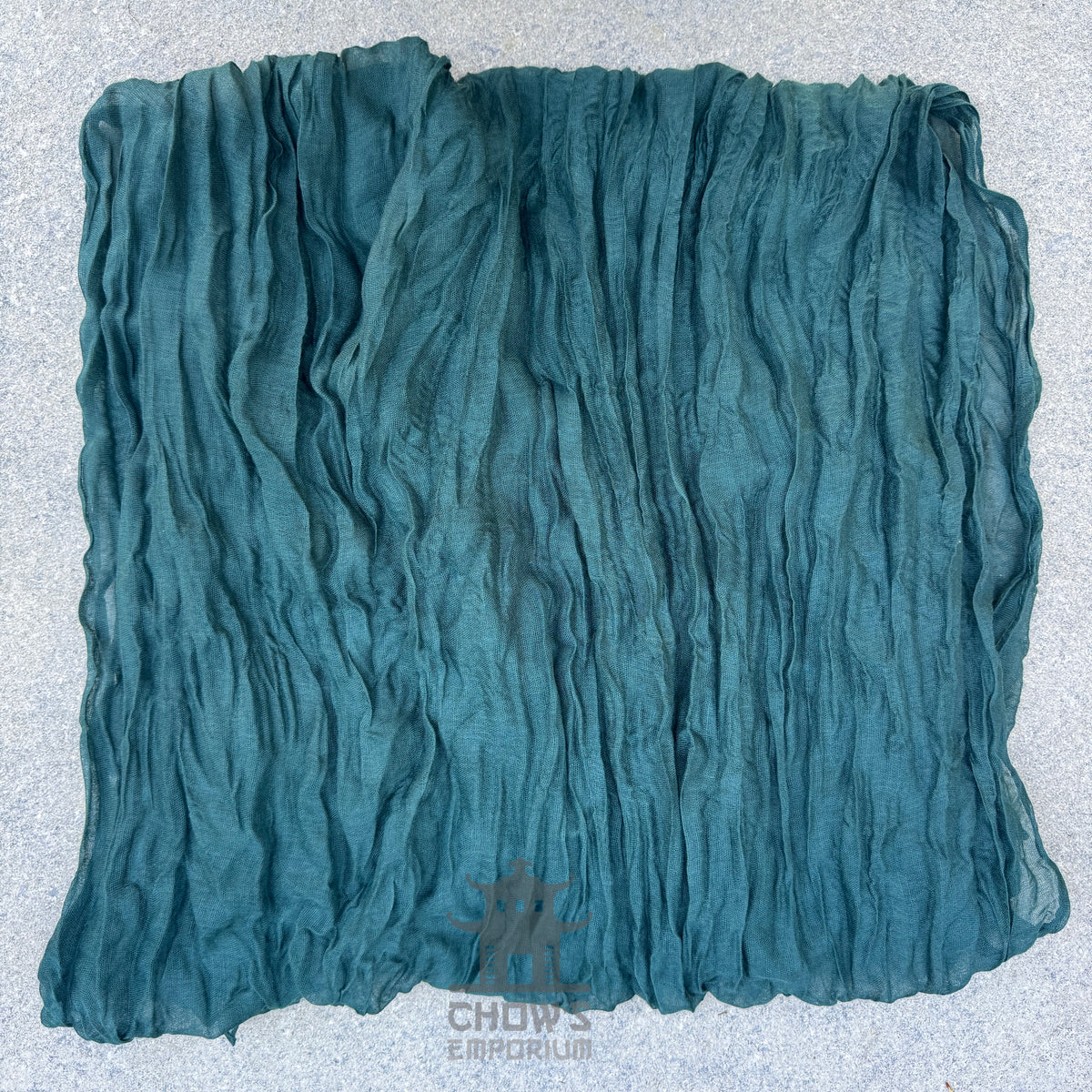 Folded Pine pirate sash in deep pine green viscose
