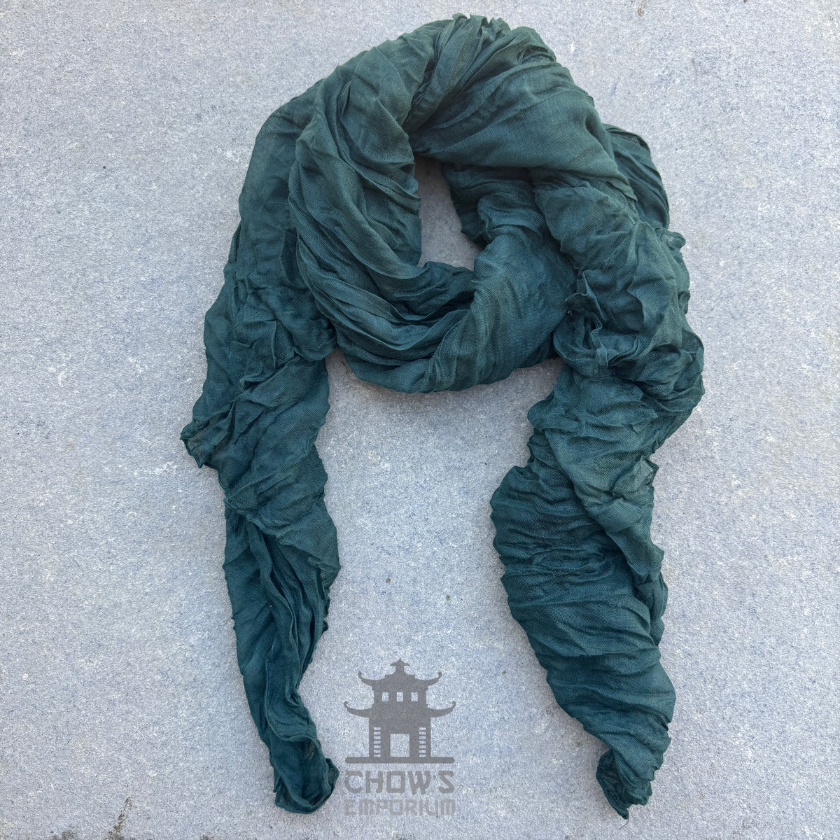 Pine pirate sash tied and draped, deep pine green viscose