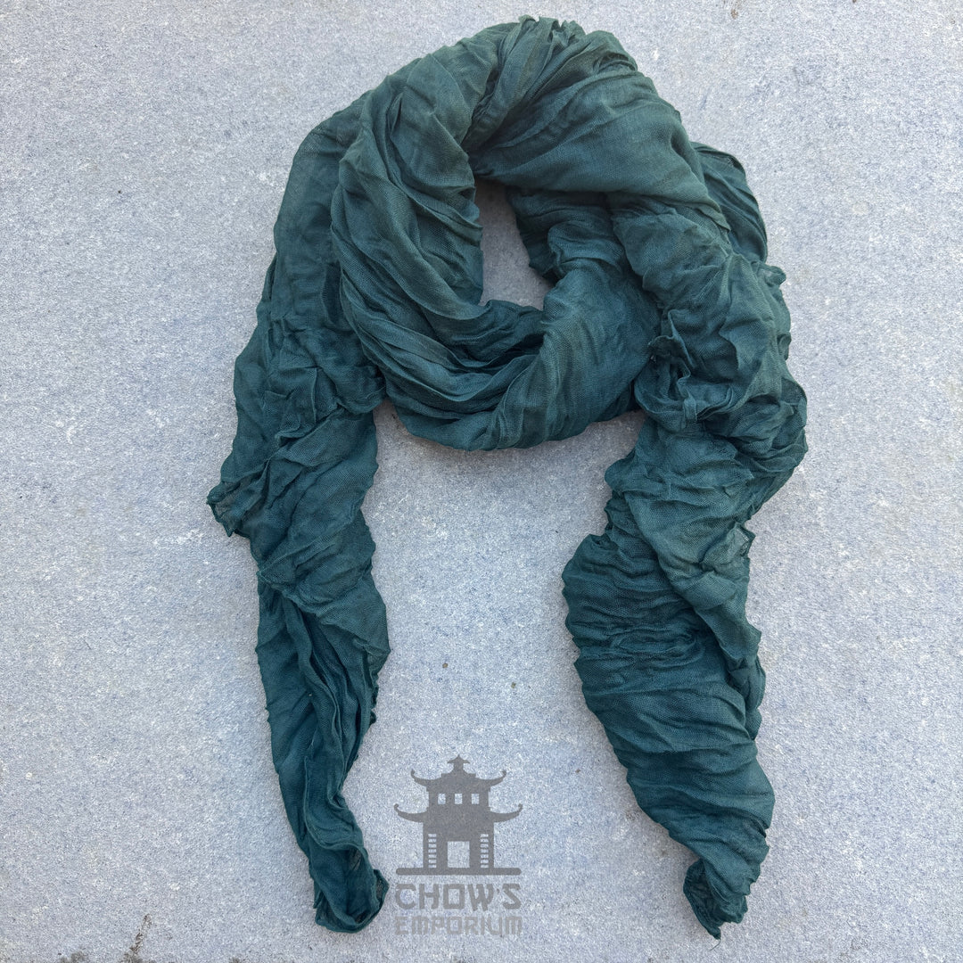 Pine pirate sash tied and draped, deep pine green viscose