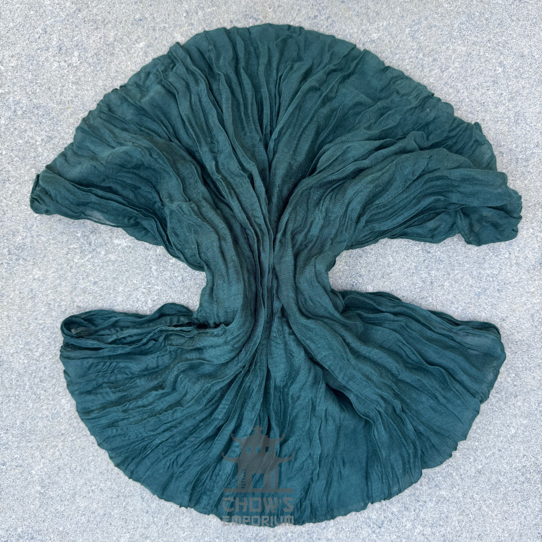 Pine pirate sash fanned out, deep pine green viscose