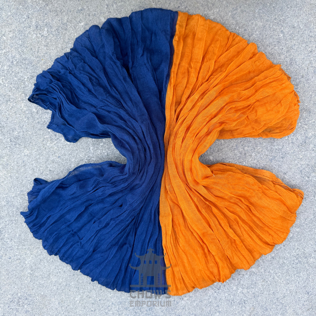 Portal pirate sash in viscose, navy blue and orange colourway