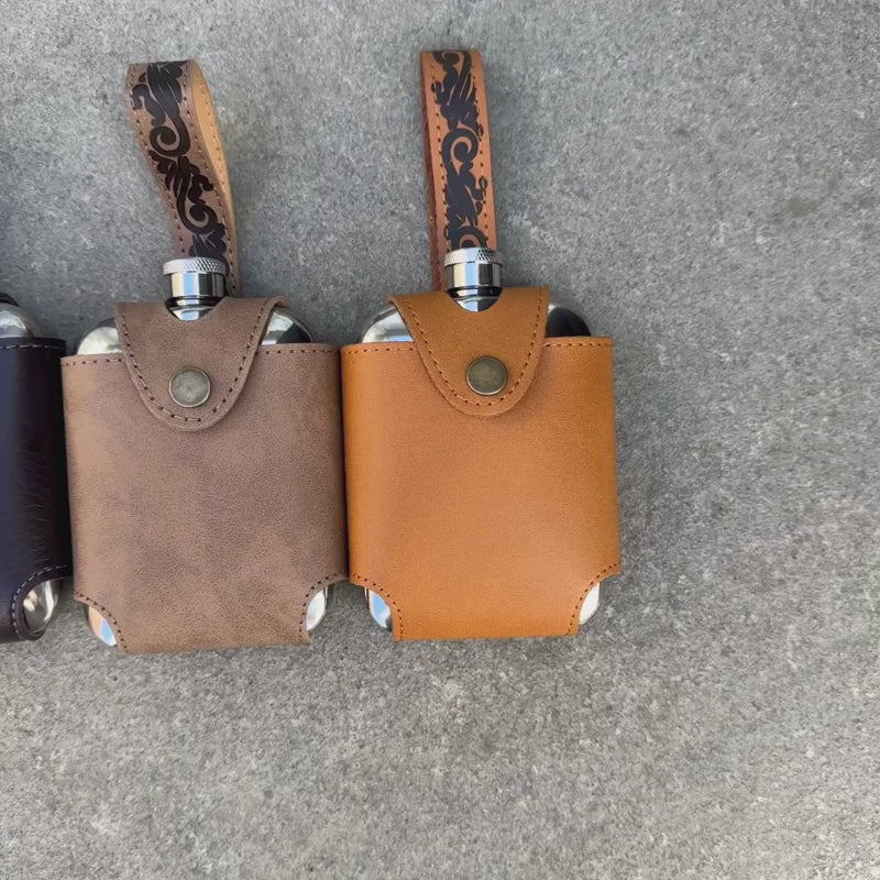 6oz Hip Flask with Decorated Belt Loop