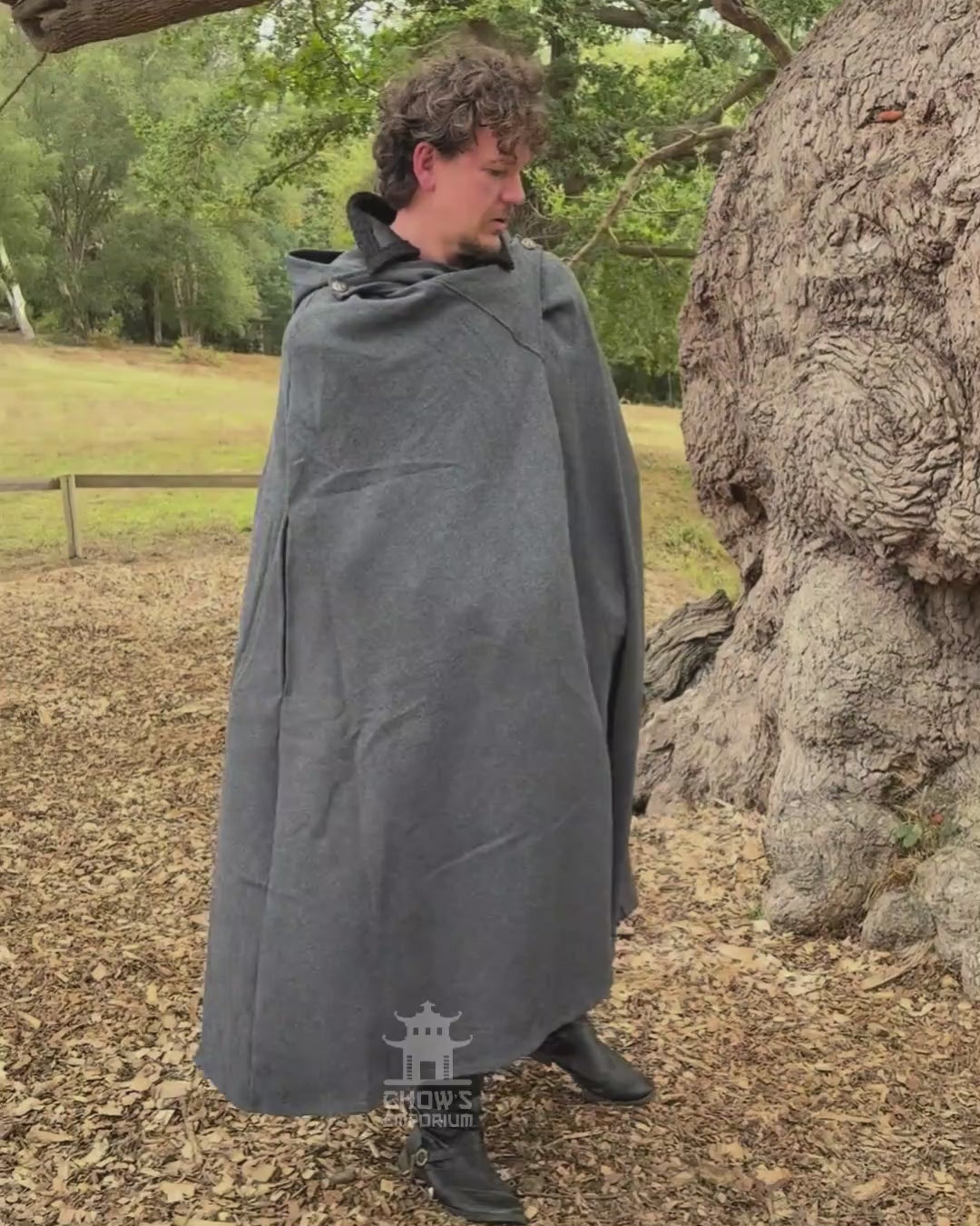 Grey Wool Hooded Cloak and Robe