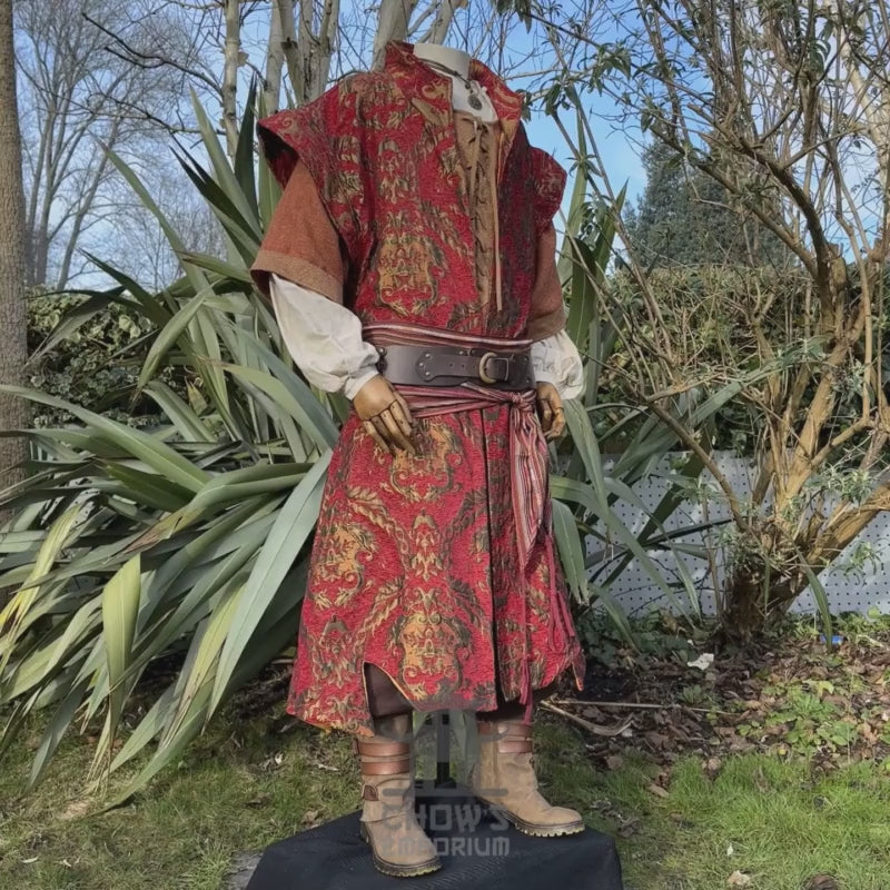 Gilded Crimson Duke Set, 4+ pieces (Waistcoat, Shirt, Sash & Necklace)