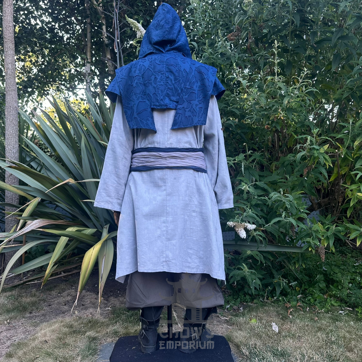 Blue Medieval Scarf Hood - Lightweight