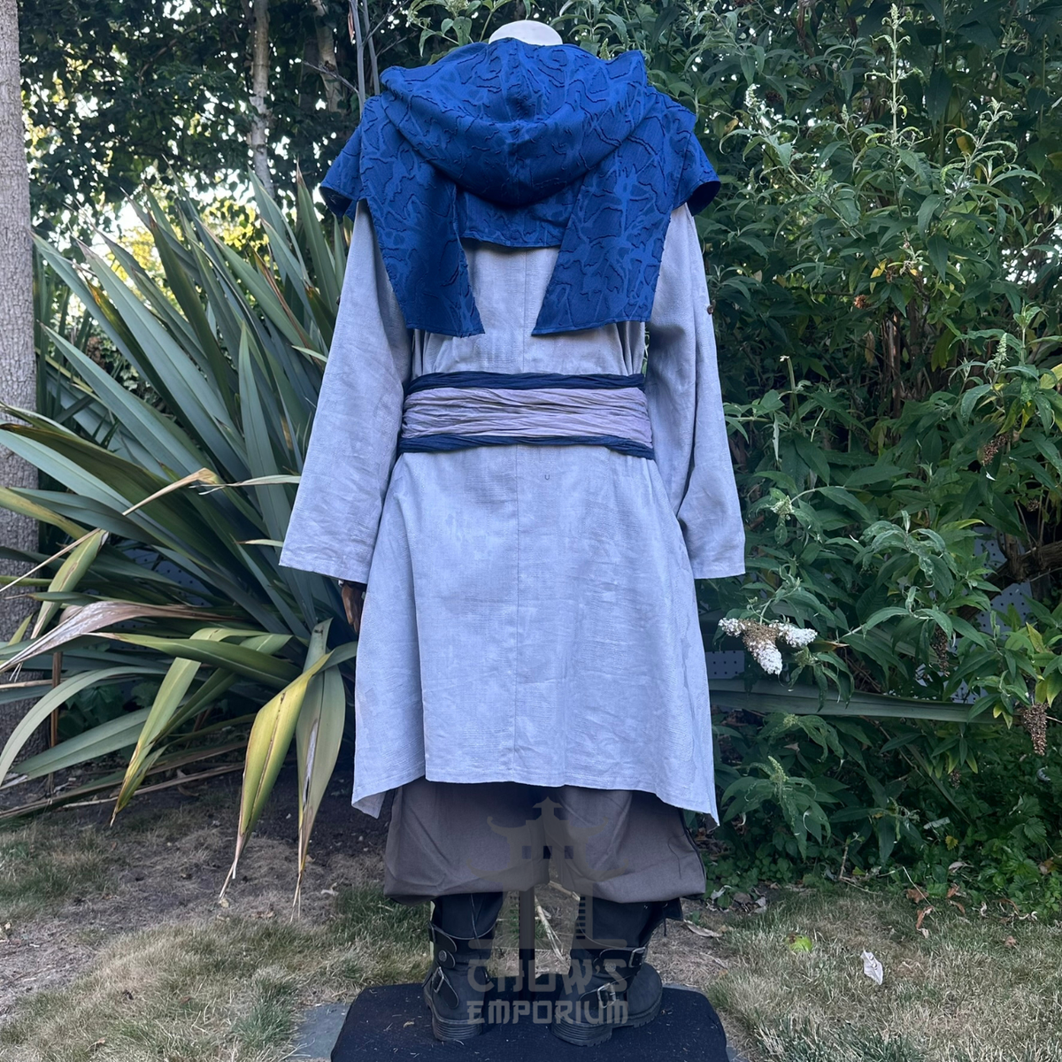 Blue Medieval Scarf Hood - Lightweight