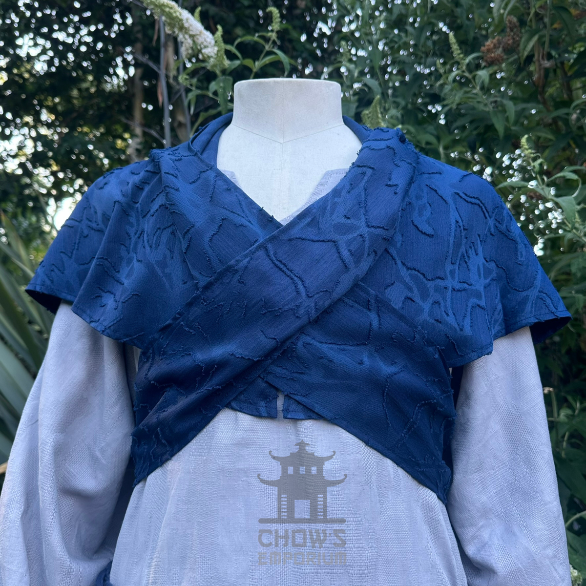Blue Medieval Scarf Hood - Lightweight