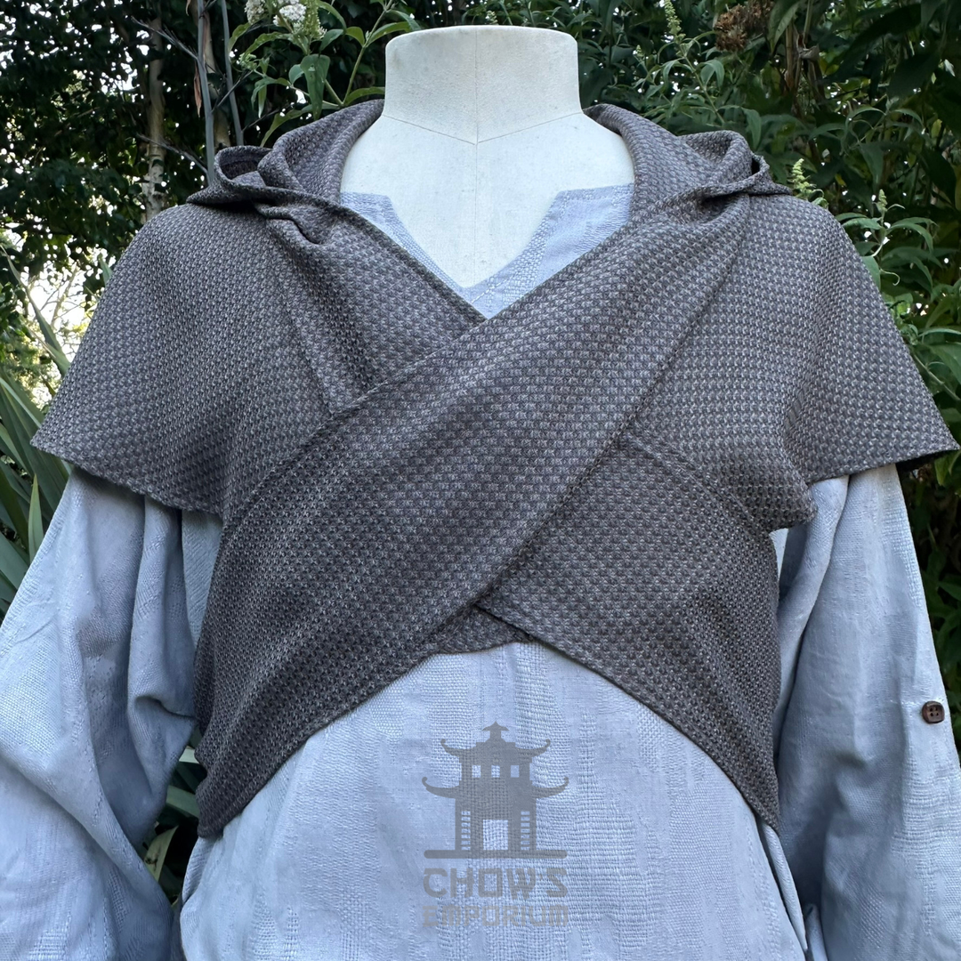 Grey Medieval Scarf Hood - Lightweight