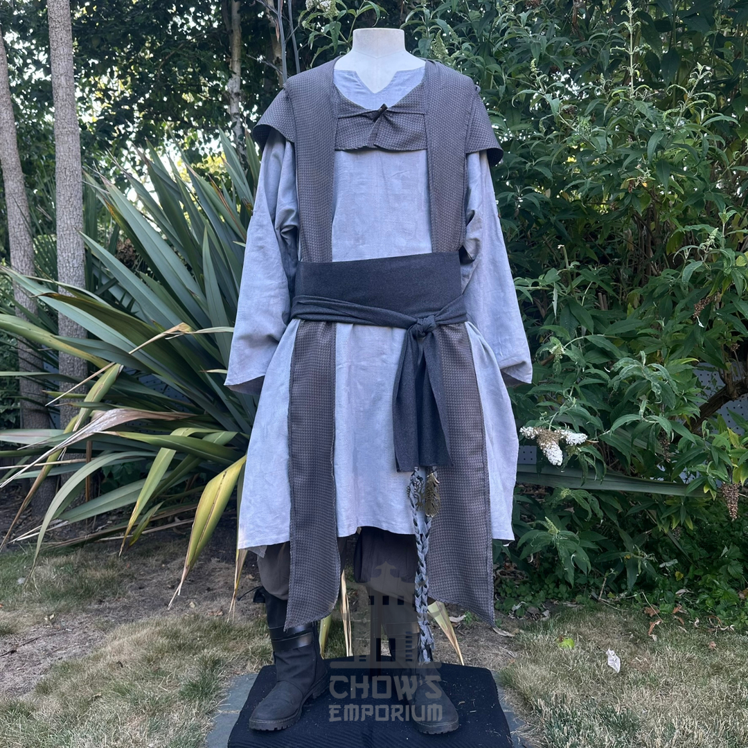 Grey Medieval Scarf Hood - Lightweight